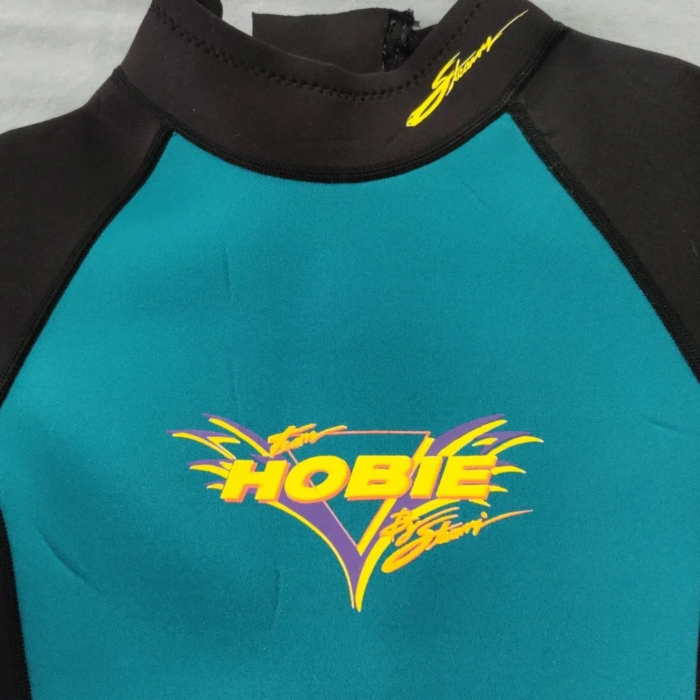 Vintage Hobie Stearns EFS Shorty Wetsuit Juniors. Teal Black Surf Swim Retro 90s